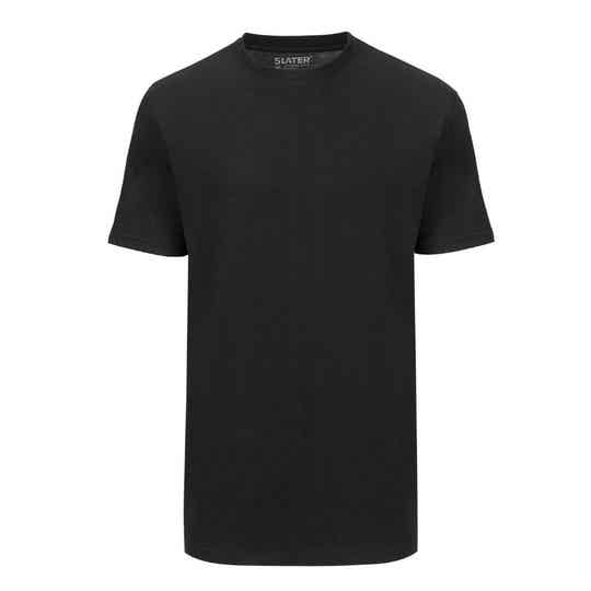 Slater t-shirt Basic ronde hals 2 pack | Zwart