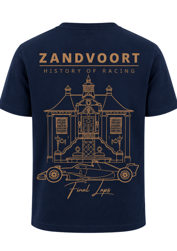 Zandvoort History of Racing T-shirt | Het Raadhuis Navy&Mocha