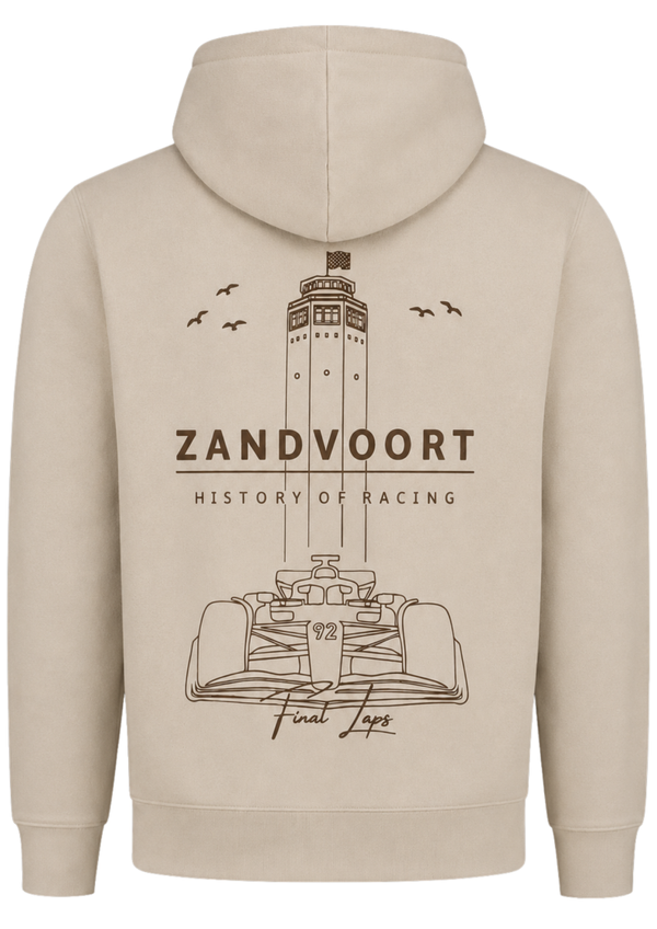 Zandvoort History Of Racing Hoody | Final Laps Desert & Mocha
