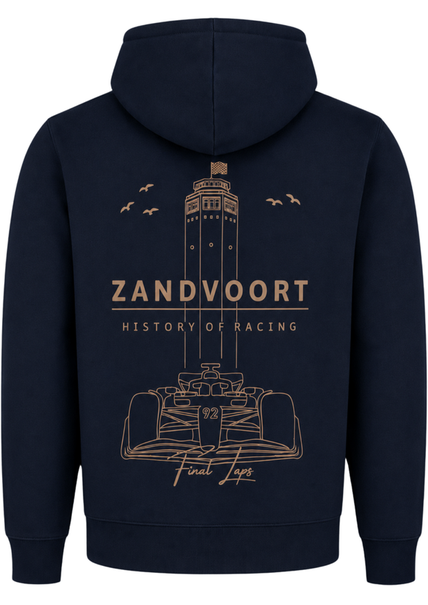 Zandvoort History of Racing Hoody | Final Laps Navy & Mocha