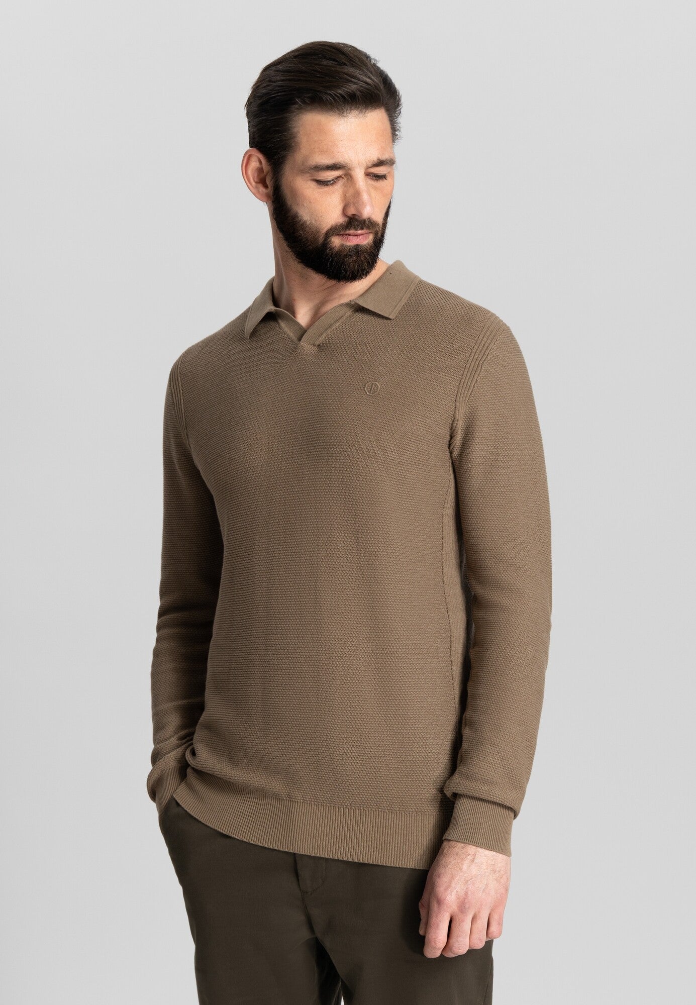 Dstrezzed Mercury Long Sleeve Polo | 405578.265 | Oak