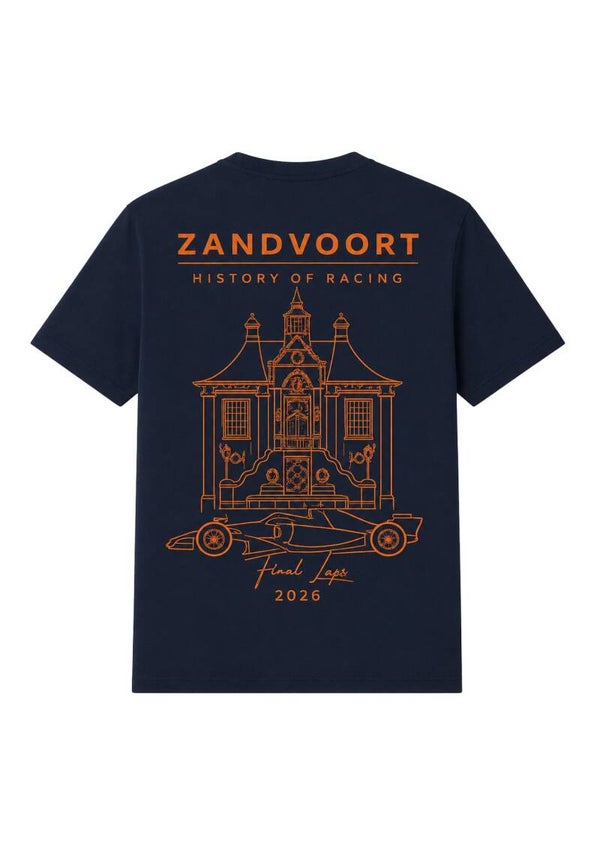 Zandvoort History of Racing T-shirt '26 | Raadhuis Navy & Orange