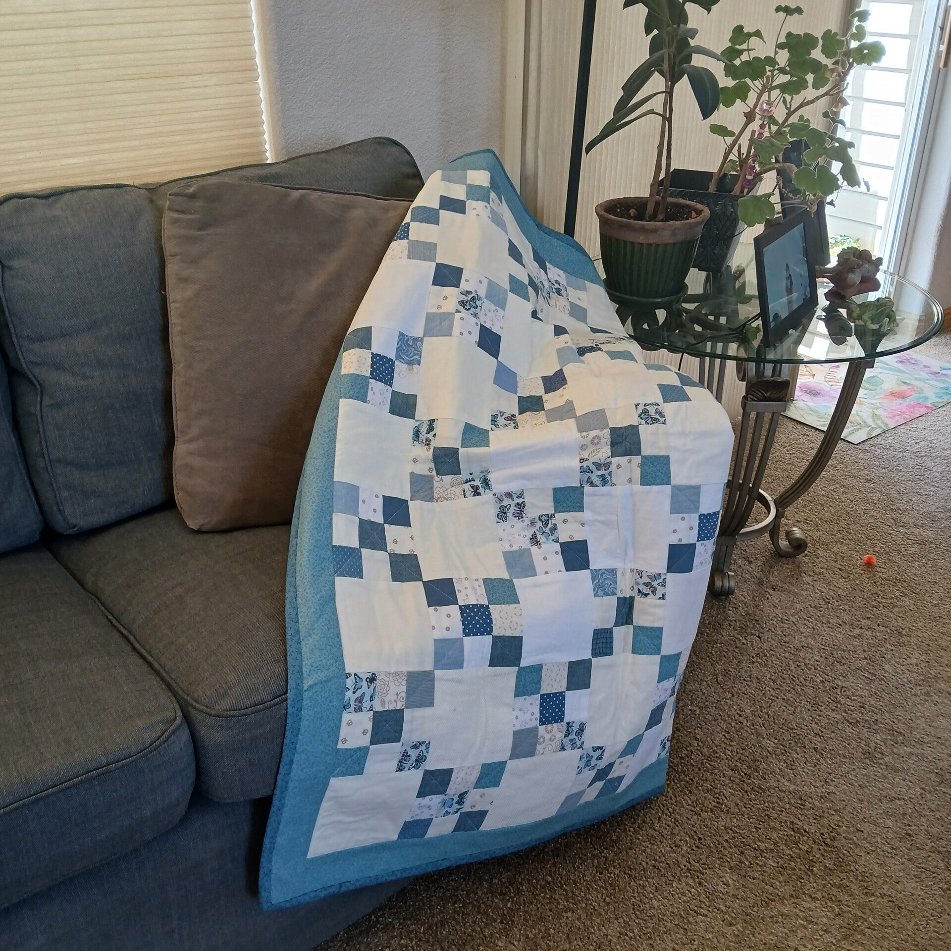 Blue Sky Irish Chain Baby Quilt