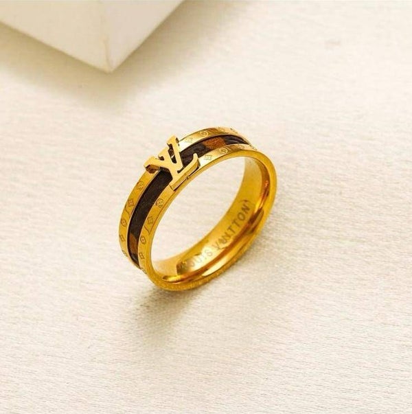 Small Black LV ring