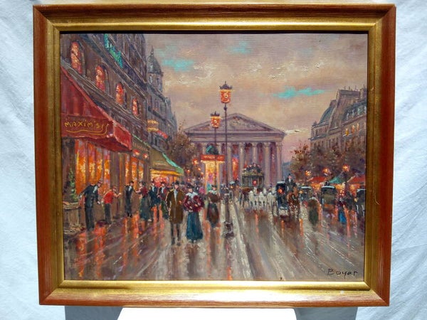 André BOYER (1909-1981), Un soir place de la Madeleine à Paris, huile sur toile signée, CIRCA 1970, école de Paris