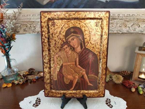 Grande icône byzantine, Sainte Vierge à l'Enfant Jésus
