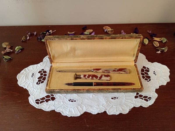 Set d'écriture ancien, nécessaire de bureau vintage