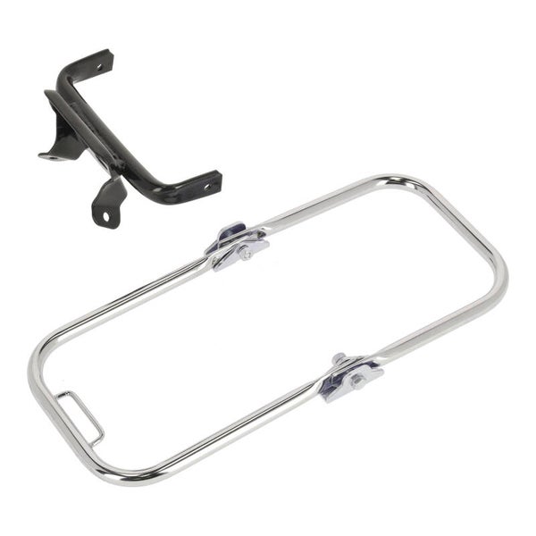 SET Gepäckträger - langer Stützbügel, verchromt - Schutzblechhalter in schwarz - für S50, S51, S70