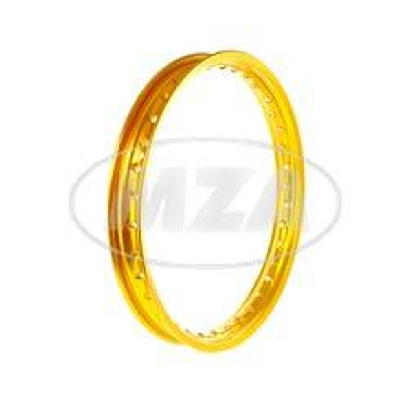 Alufelge 1,60x16 - 36 Loch - gold eloxiert und poliert