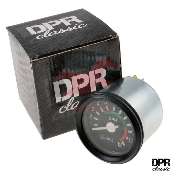Drehzahlmesser Simson S51/70 60mm 12000 U/min + Licht + Anzeigeleuchte 12V Schwarz DPR Classic