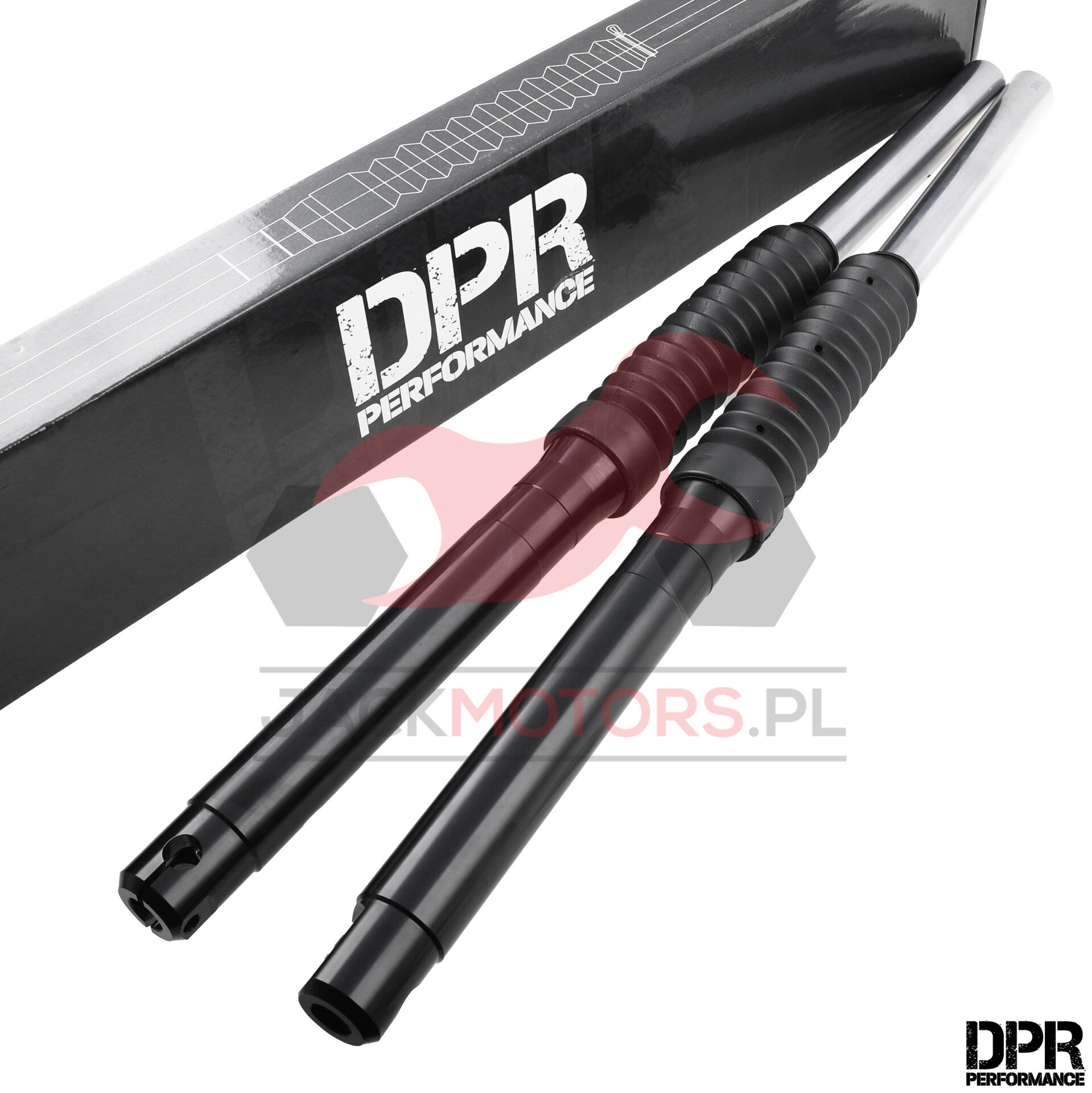 Simson Telegabel mit hydraulischer Dämpfung + Faltenbälge - Trommelbremse, schwarz - S51, S50, S70