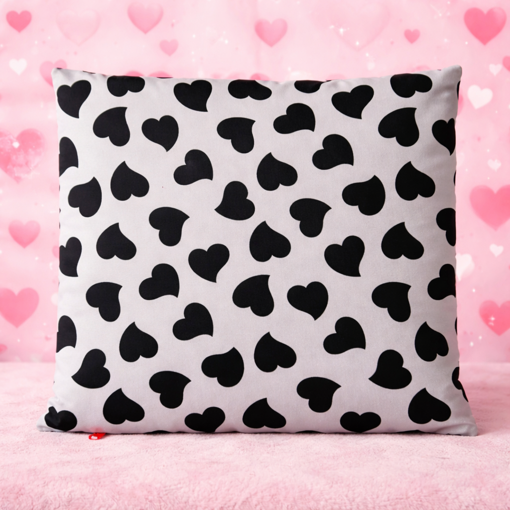 Black Heart Cushion Cover