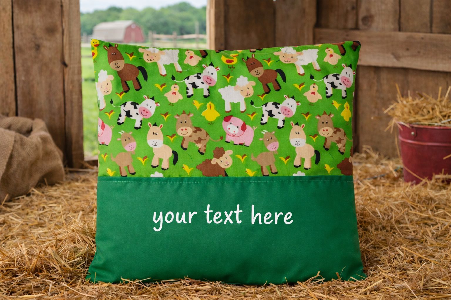 Farm Animal Reading Pillow Cushion Cover