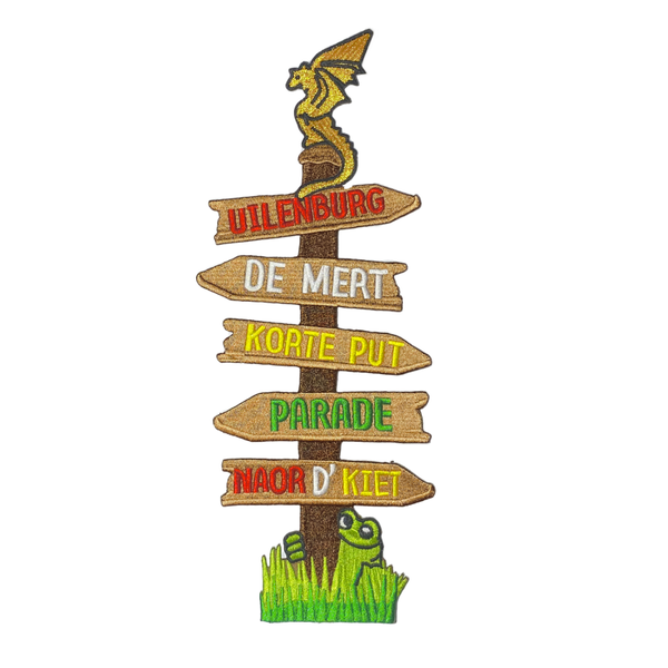 Rugembleem Wegwijzer Oeteldonk