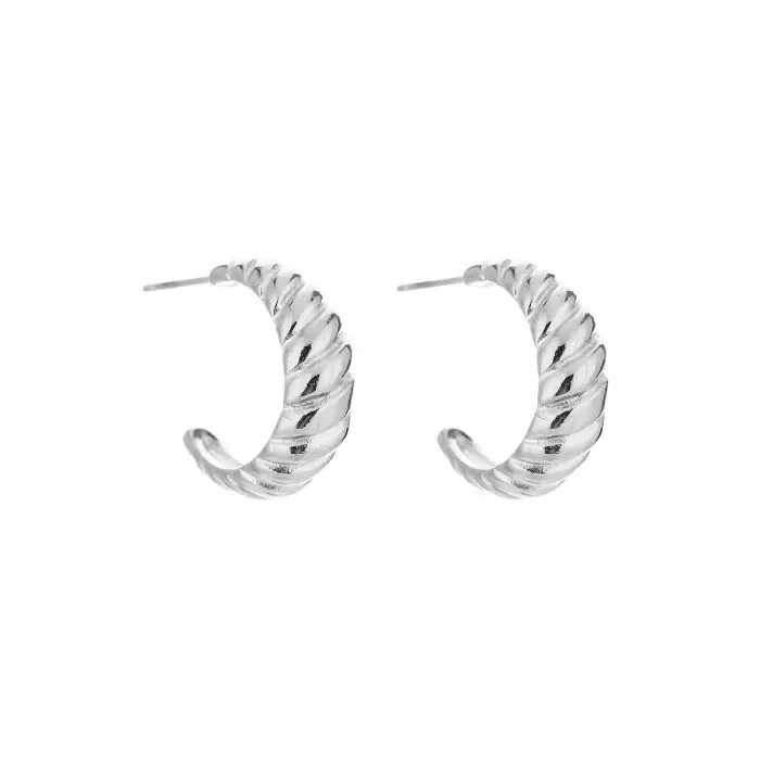 Twisted, oorbellen (zilver)