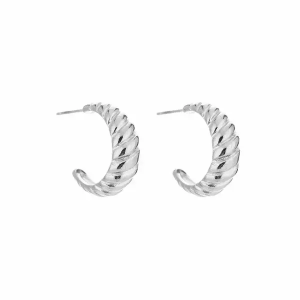 Twisted, oorbellen (zilver)