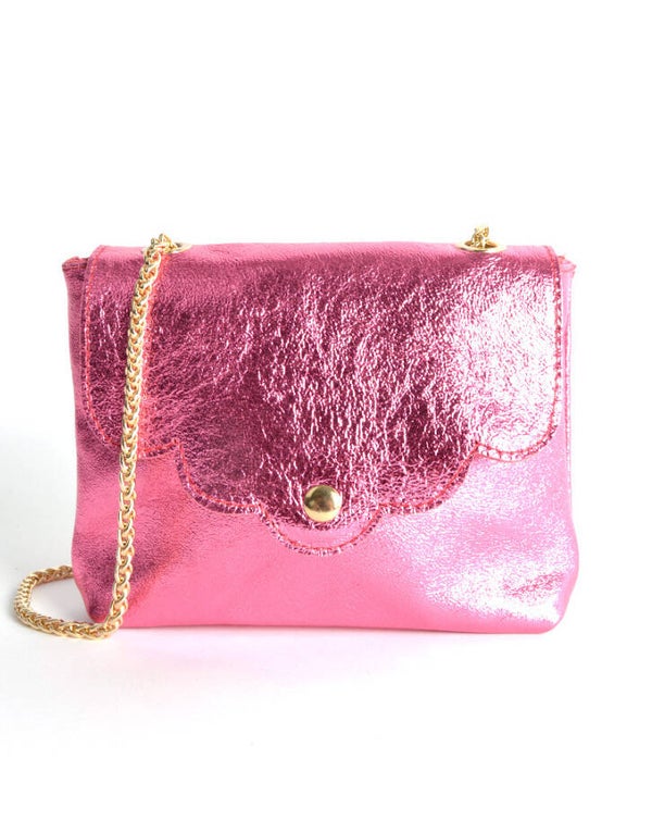 Metallic, schoudertas (donker roze)