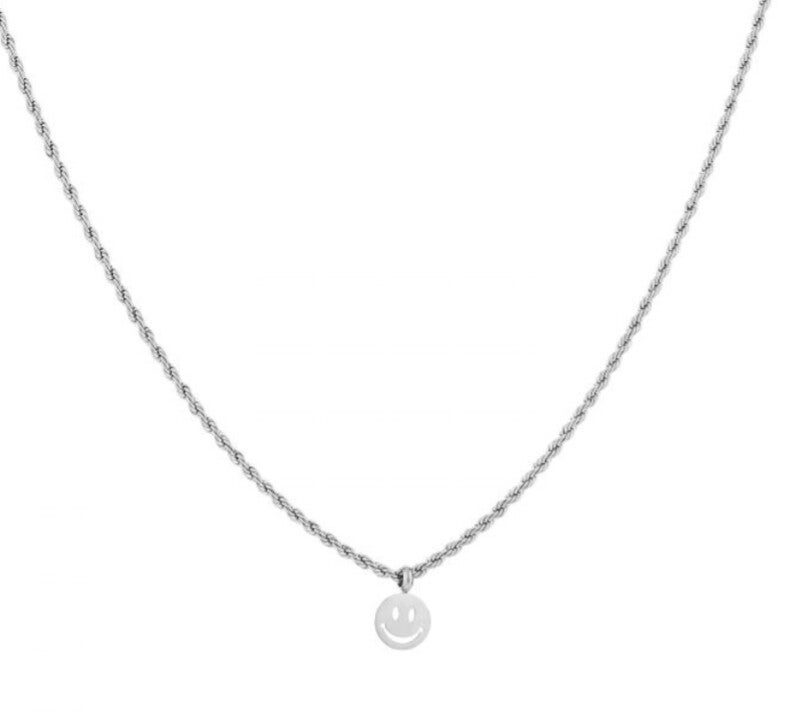 Just smile, ketting (zilver)