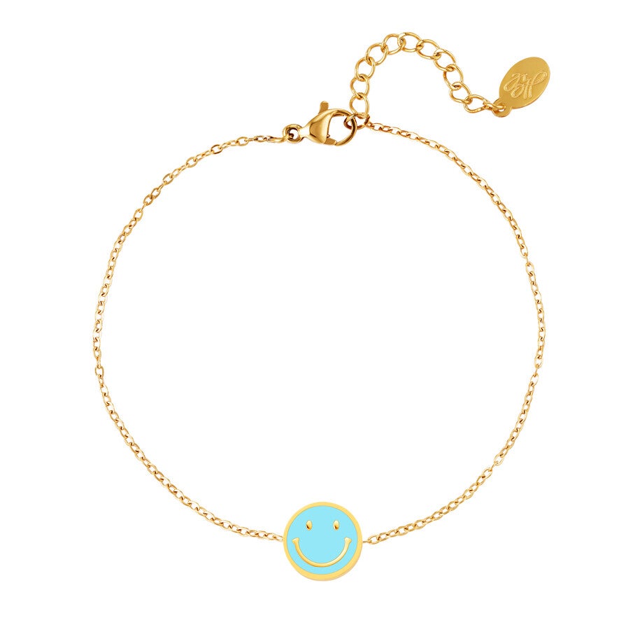 Smiley armband (blauw)