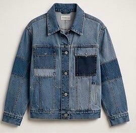 giacca denim patchwork