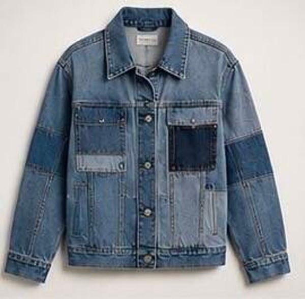 giacca denim patchwork