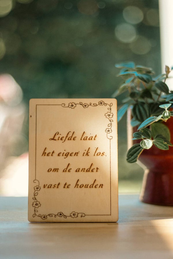 Liefde - Kaartje van hout