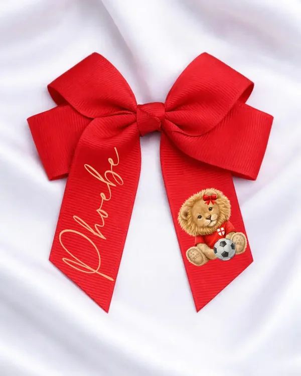 Personalised England Lion Hair Bow