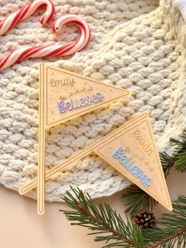 Personalised Believes Wooden Flag