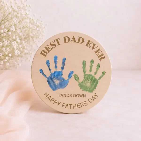 Wooden Dad Hands Plaque