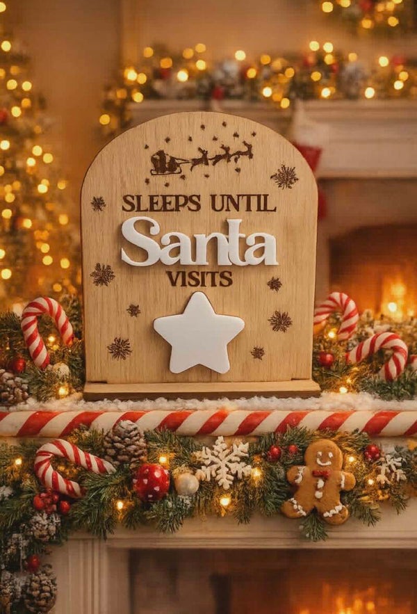 Sleeps Until Santa Visits Board