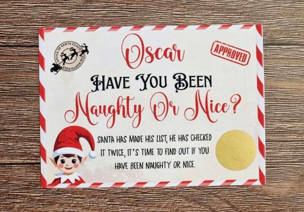 Personalised Elf Scratch Card
