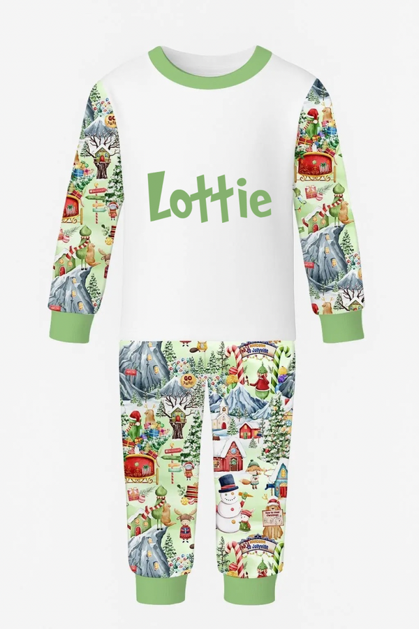 Christmas Village Matching Family Pjs