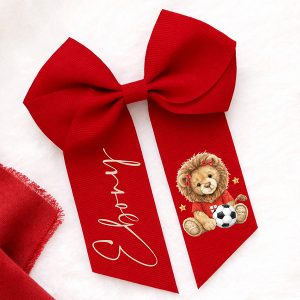 Personalised England Lion Hair Bow