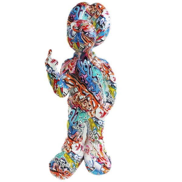 Polyresin trend ballon hond kleurrijk