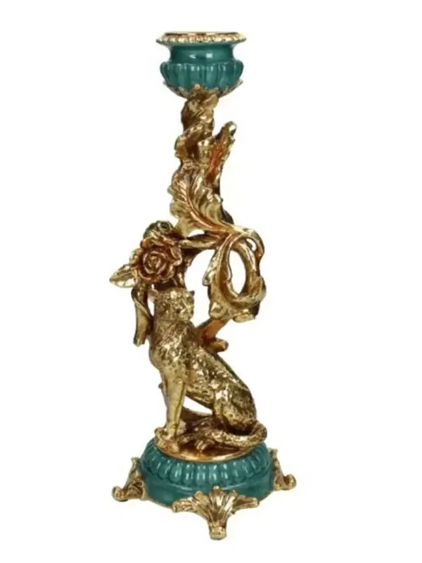 Kandelaar luipaard goud- Kersten B.V.
