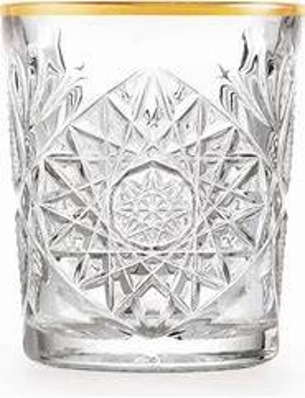 Hobstar glazen - Wit/goud