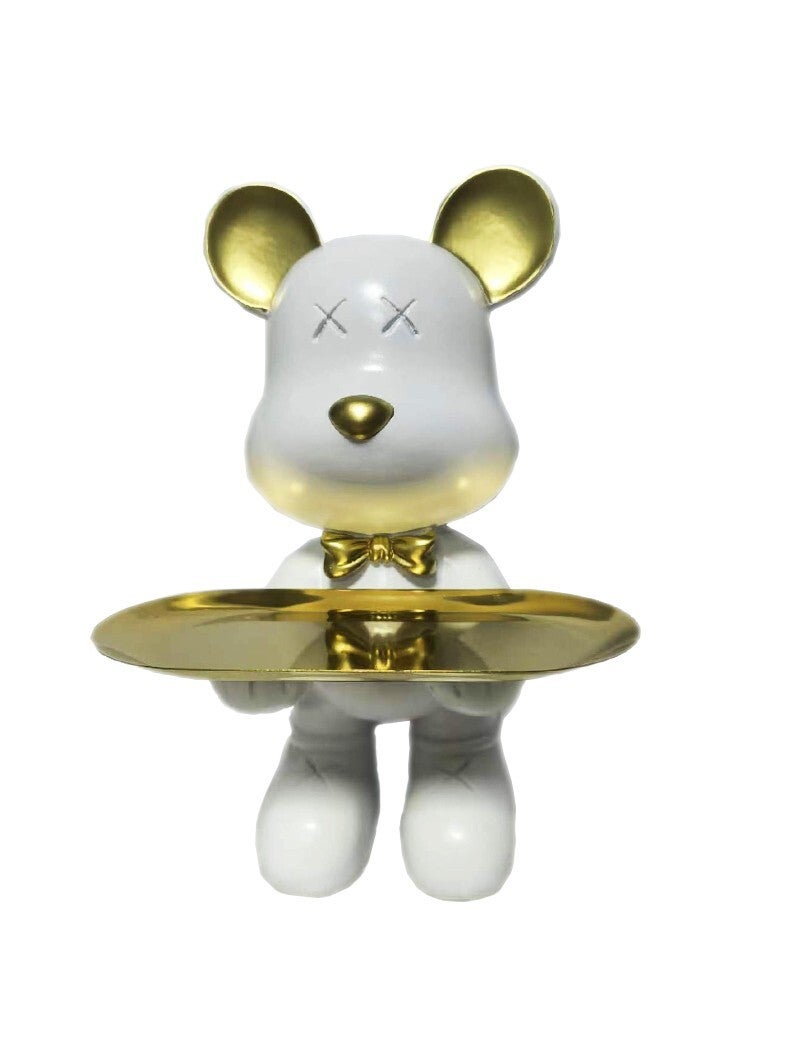 Beer wit met dienblad- Evergreen decorations