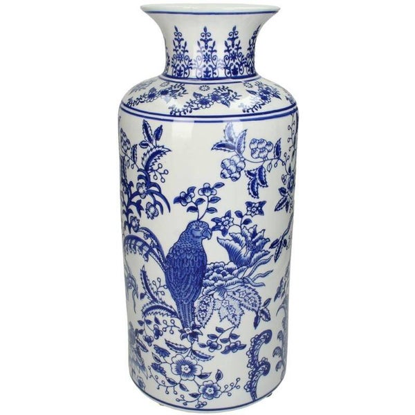 Vaas porselein Delfts blauw 18x18x41 cm