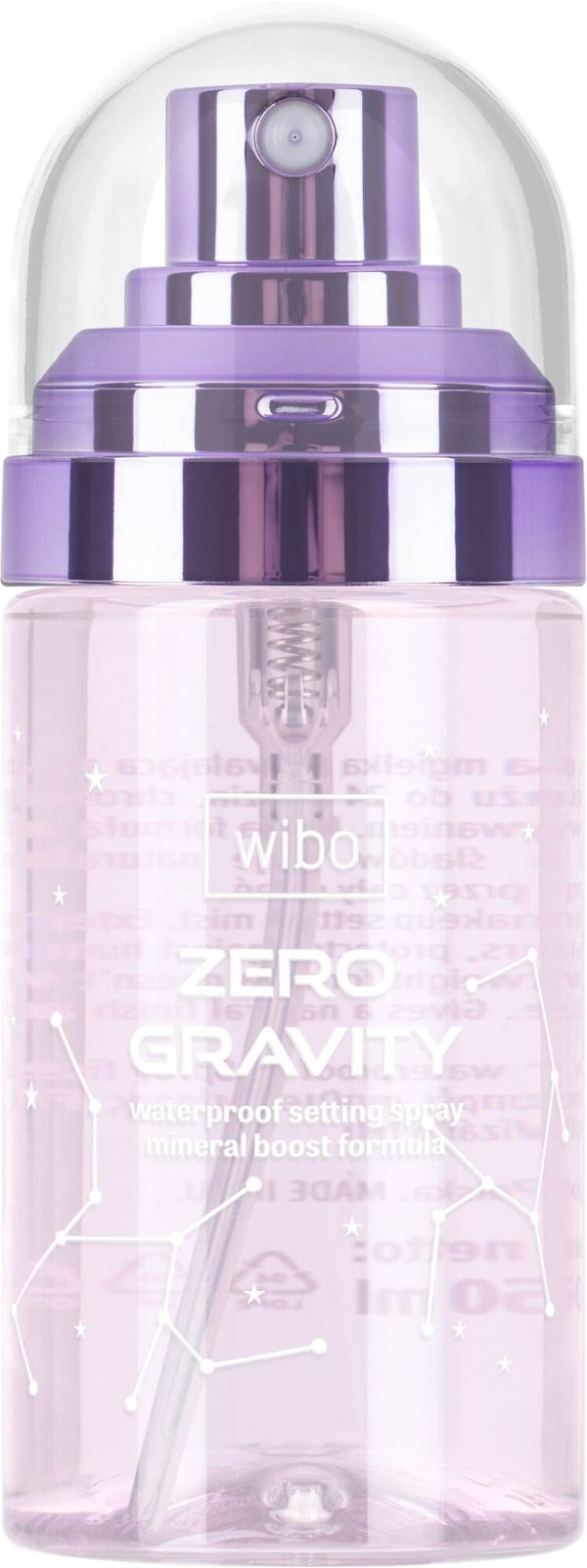 Wibo Zero Gravity Setting Spray 60ml, vedenkestävä meikinkiinnityssuihke