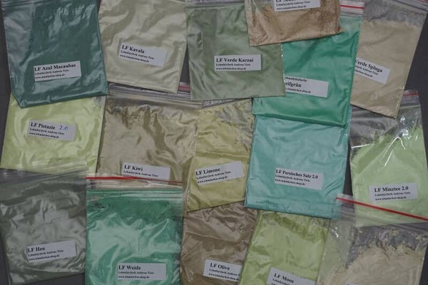 Lehmfarben Probierset / Grüntöne
