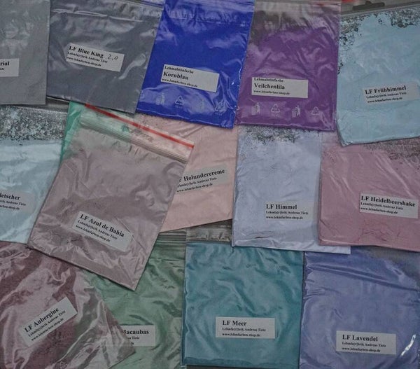 Lehmfarben Probierset / Blautöne