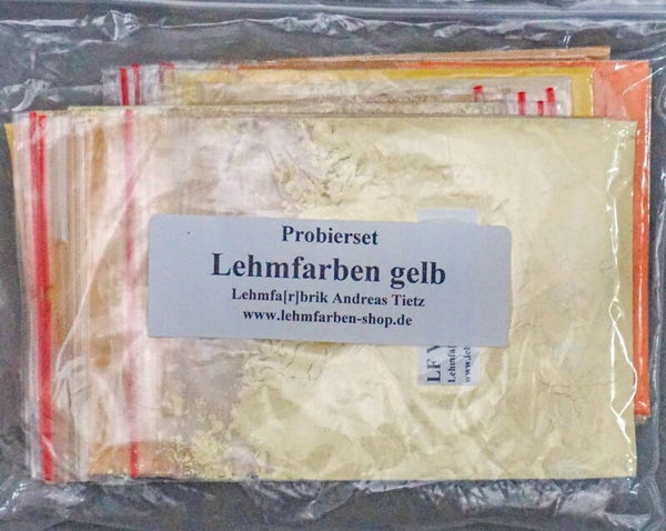 Lehmfarben Probierset / Gelb, Ocker
