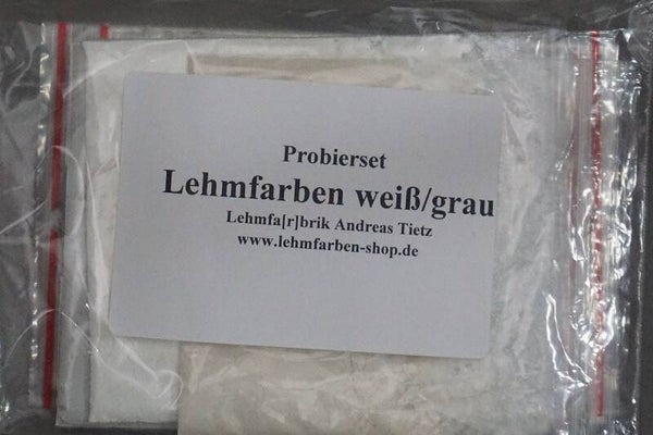 Lehmfarben Probierset / Weiß- und Grautöne