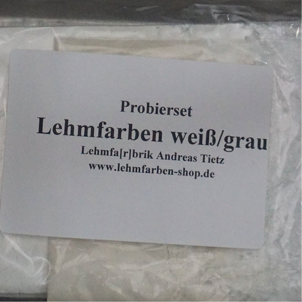 Tietz Lehmfarben Probierset – Weiß- und Grautöne | gesunde Wandfarbe