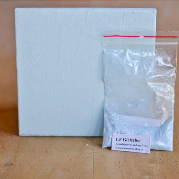 Tietz Lehmfarbe Forte – Gletscher (blau hell) | Wandfarbe in Pulverform