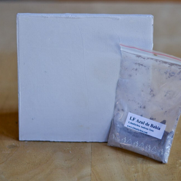 Tietz Lehmfarbe Rocher – Azul de Bahia (Blauviolett gräulich) | gesunde Wandfarbe