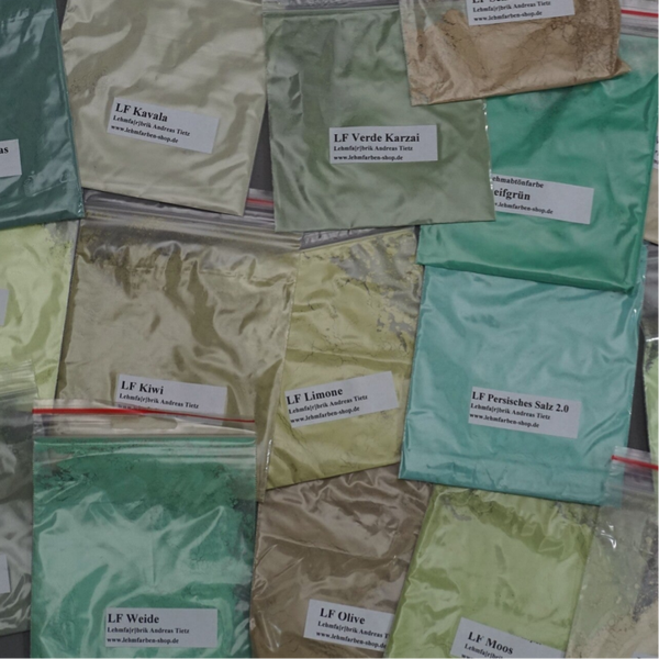 Tietz Lehmfarben Probierset – Farbtöne Grün | Wand- & Innenraumfarbe