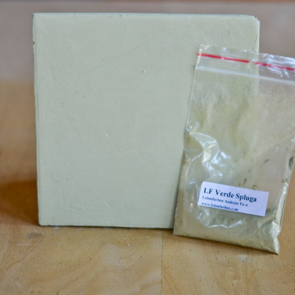 Tietz Lehmfarbe Rocher – Verde Spluga (Beigegrün gräulich) | gesunde Wandfarbe