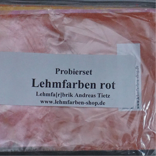 Tietz Lehmfarben Probierset – Rot (rote Töne) | natürliche Farbe in Pulverform