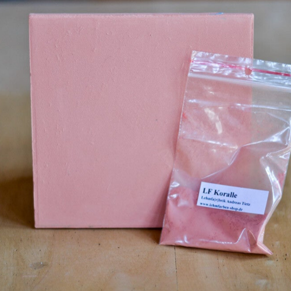 Tietz Lehmfarbe Forte – Koralle (rosa orangiert) | Farbpulver zum Anrühren